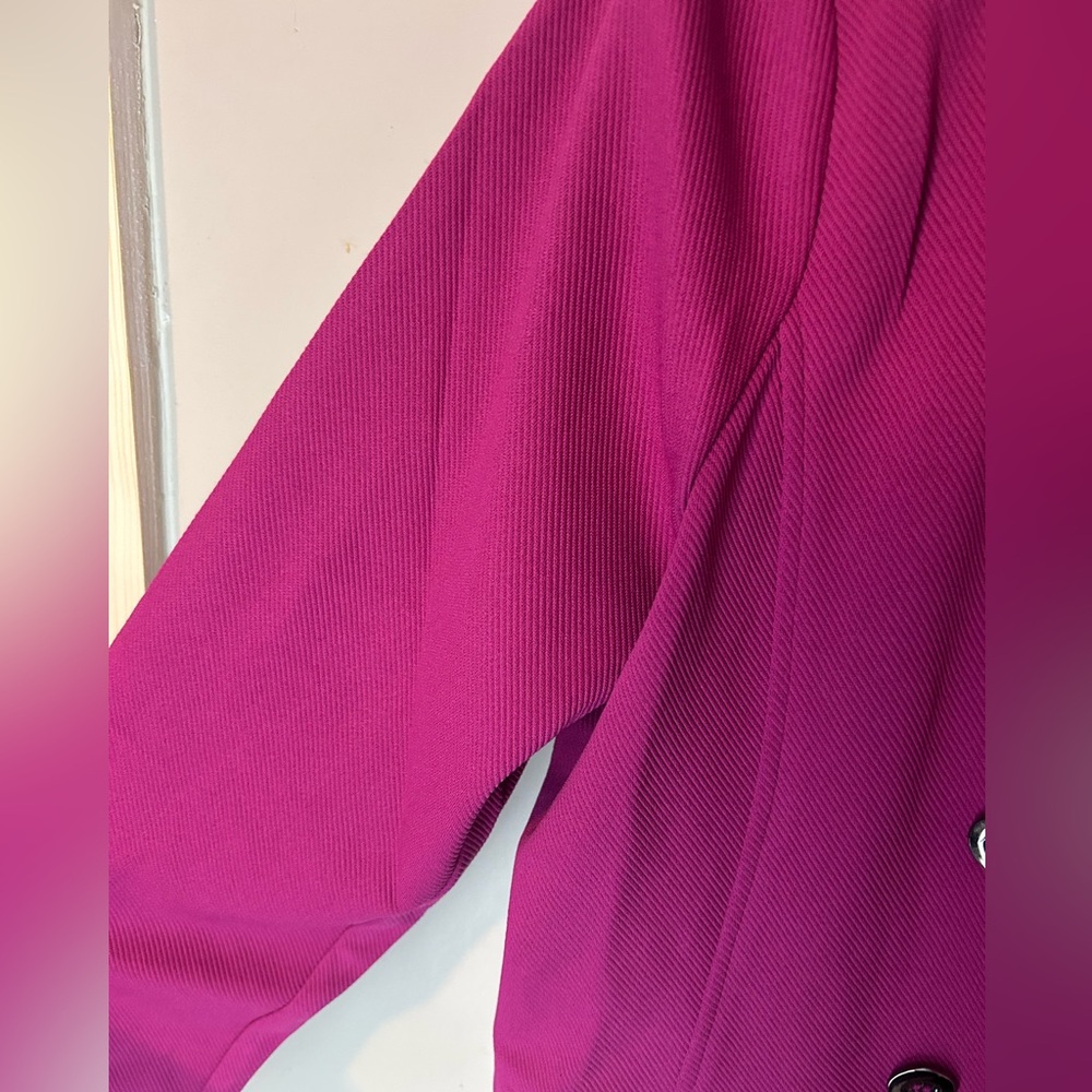 NWT Soho Apparel Raspberry Scoop Neck Ribbed Blazer Size L Office Chic - Picture 6 of 8